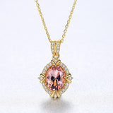 brown gemstone pendant vintage palace wind crown Sterling silver necklace