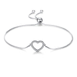 hollow heart shape zircon bracelet S925 sterling silver  bracelet