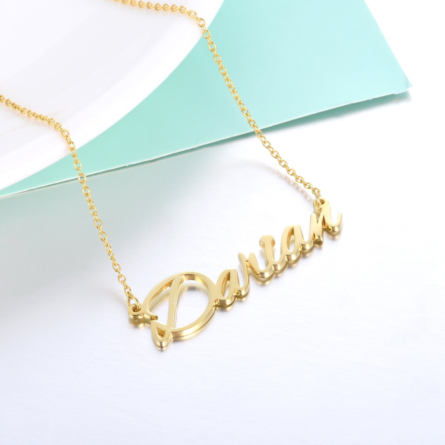 Darian - Custom Name Necklace - Yellow Gold Plated