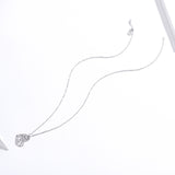 S925 Sterling Silver Love Life Pendant Necklace White Gold Plated Zircon Necklace
