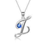 New Collection Sterling Silver Blue Round Cubic Zirconia W Necklace