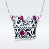 S925 Sterling Silver Oxidized Zirconia Queen Crown Charms