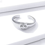 Signet Ring 925 Sterling Silver Engraved Tree Of Life Open Adjustable Finger Rings For Women