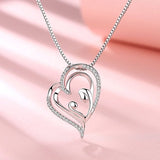 S925 Sterling Silver Creative Micro-Inlaid Mother's Love Necklace Female Clavicle Chain Jewelry Jewelry Cross-Border Exclusive