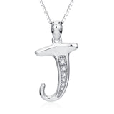 Chain alphabet pendant necklace silver jewellery Initial letter design