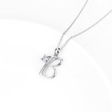 Simply Design Letter Jewelry Silver Alphabet Pendant Necklace