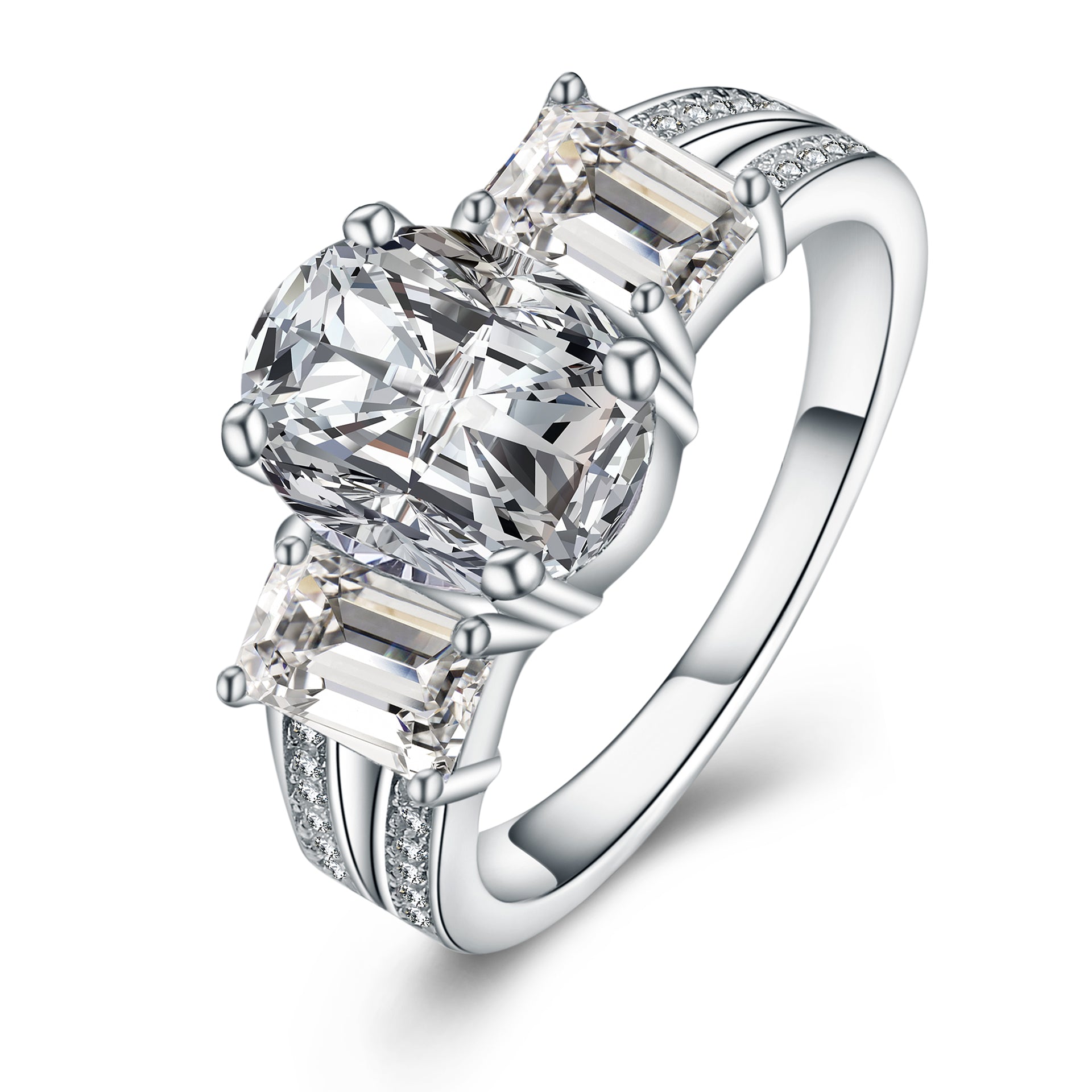 High Fashion Jewelry Silver Zircon 925 Sterling Ring Women Design