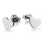 High Quality Polish Silver Heart Earrings Jewelry American Earrings