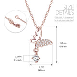 Custom Engraved Butterfly Rose Gold Color Necklace Wholesale