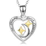 You Hold My Heart Forever Necklace Engraved Jewelry With Moon And Star