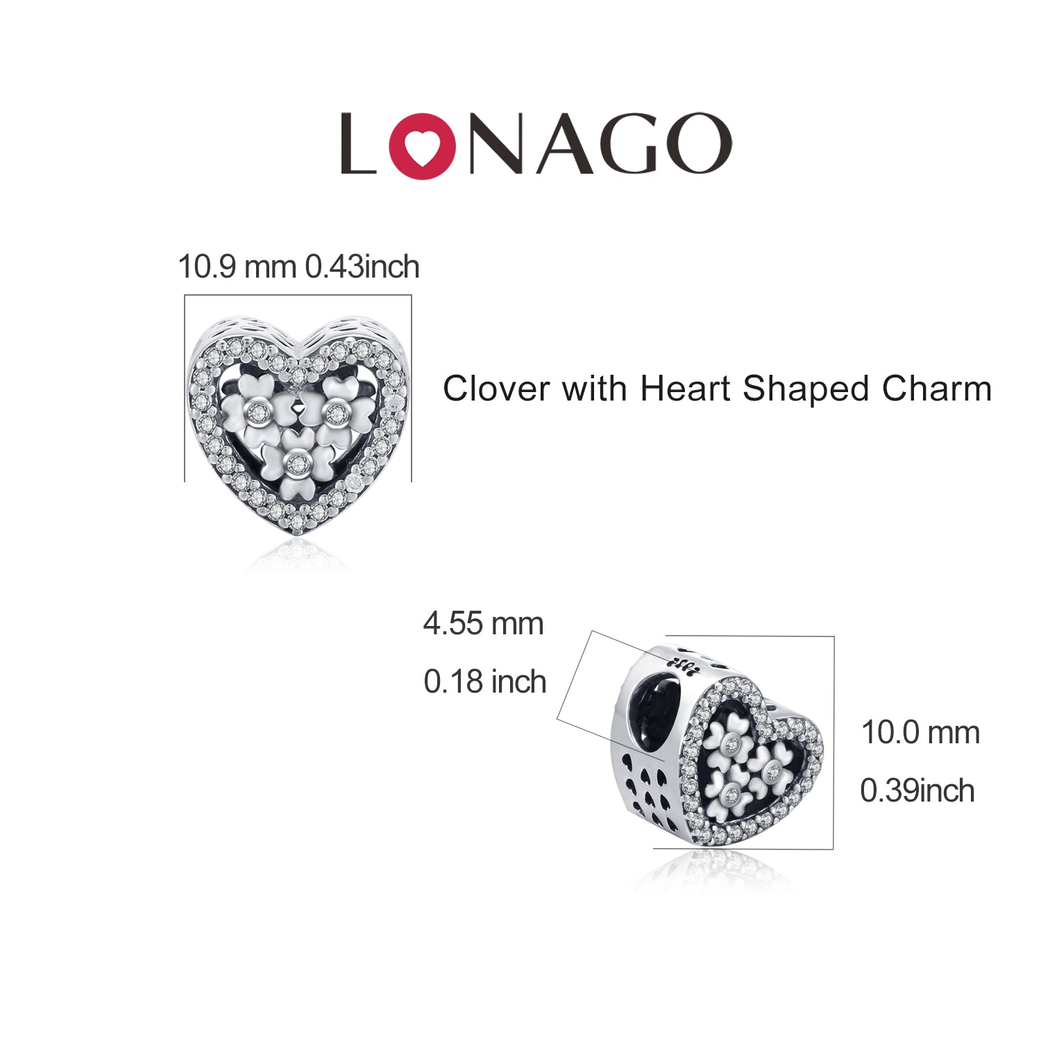 Manufacturing Loving Heart Beads Four-Leaf Clover Cubic Zirconia Beads