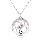 Always My Daughter Forever My Friend Plant Double Heart With Gemstone 925 Sterling Silver