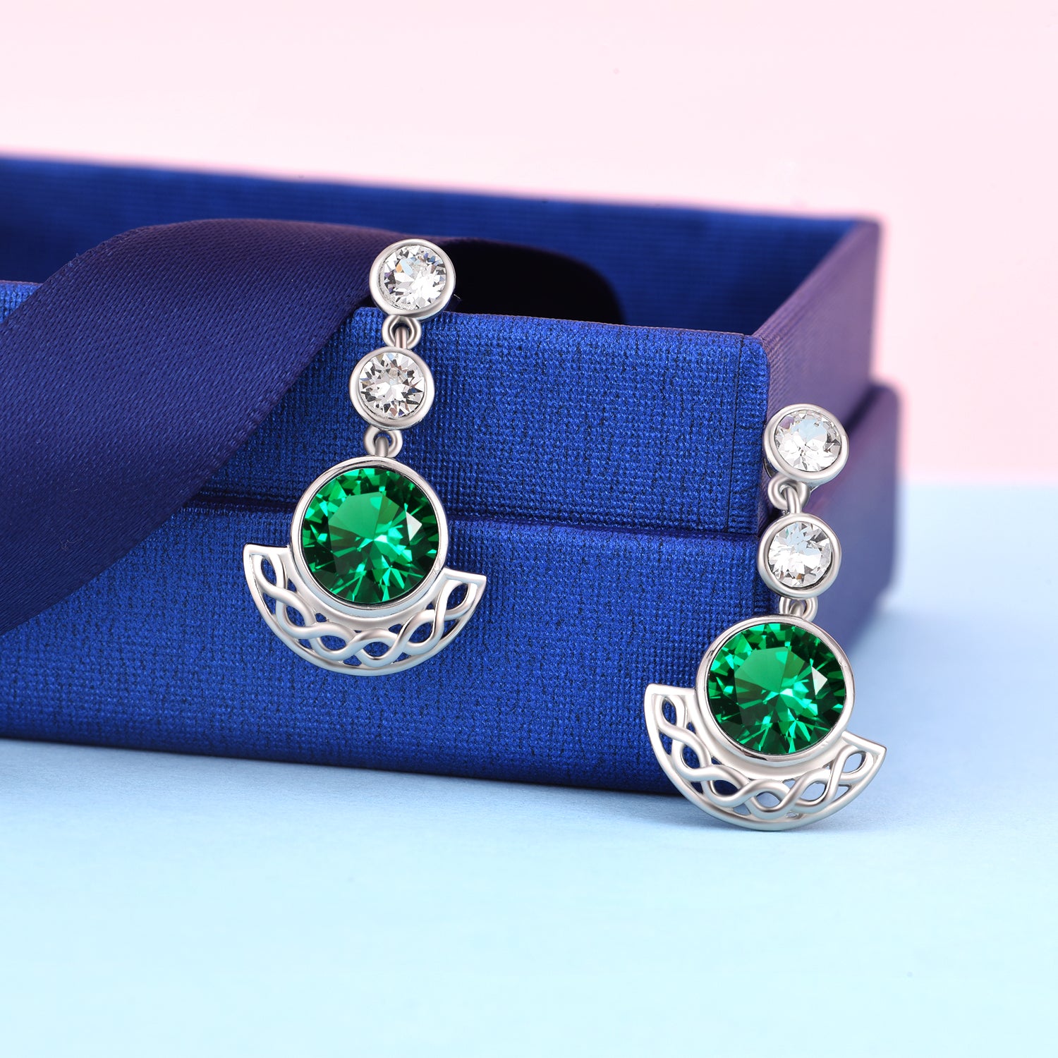 Hot Sale Elegant Women Jewelry Cubic Zirconia Colorful Drop Earrings