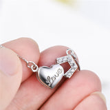 Love Mother Silver Zirconia Gemstone Necklace Small Cute Charms