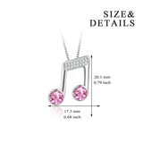 Crystal Note Necklace Musical Symbol Colored Gems Pendant Necklace Manufacture
