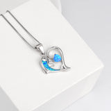 Factory Direct Sell Jewellery Pendant Necklaces Opal Dolphin Heart  Necklace