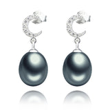 Unique Silver Pearl Earrings Mounting Engagement Anniversary Earrings