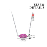 Good Quality Women Mouth Shape Sterling Silver Lipstick Necklace