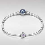 Mothers Day Charms Gifts Star Pave 925 Sterling Silver Purple Bead Charms for Bracelet and Necklace, Special Gifts for Her