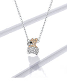 925 Sterling Shining Silver Cute Luxury Dog Chain Pendant Necklace Fashion Jewelry For Women