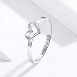 S925 sterling silver love shape ring white gold plated ring