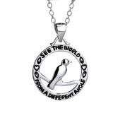 See the world from different angle necklace wholesale silver