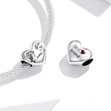 925 Sterling Silver Childlike Heart Charms For DIY Bracelet Precious Jewelry For Women