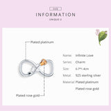 925 Sterling Silver Infinite Rose Flower Charm fit DIY Bracelet or Necklace Precious Jewelry For Women
