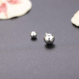 925 Sterling Silver Round Belly Button Ring For Women's External Thread Curved Barbell Belly Button Body Jewelry