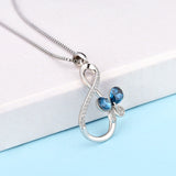 Number Eight Butterfly Shape Necklace Blue Cubic Zircon Necklace