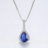 Water Drop Love Birthstone Pendant Sterling Silver Necklace Foreign Explosion necklace