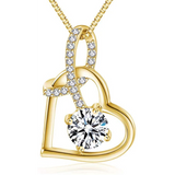 Heart Necklace -  Gold Plated Love Necklace Cubic Zirconia - Heart Pendant Necklace - Jewelry Gifts Necklaces for women