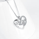 Dog Heart Necklace Cheap Modern Rhodium Plated Heart Jewelry Simple Pendant Necklaces