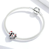 925 Sterling Silver Heart Shape Charm For DIY Bracelet Precious Jewelry For Women