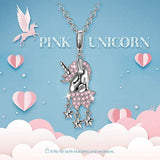 925 Sterling Silver Charm Beads White Gold Unicorn Pendant Dangle Bead for Bracelet & Necklace Birthday for Women Girls Jewelry Gift with Fine Box