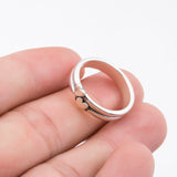 Double Heart Ring Circle Design Silver Women Fashionable Rings