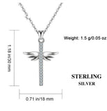 925 Sterling Silver Wing Crystal Pendant Necklace Cubic Zircon Necklaces For Women Fine Jewelry Valentine day gift