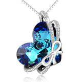 Blue Crystal Heart Shape Necklace Hot sell Heart design Necklace