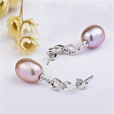 Purple pearl mount earrings design drop jewelry luxury earrings