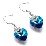 Wholesale New Fashion Style Heart Earrings Love Blue Gemstone Earrings