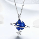 Hot Sale 100% 925 Sterling Silver Secret Planet Moon Star Necklaces Pendants for Women Sterling Silver Jewelry