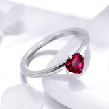 S925 Sterling Silver Stunning Heart Ring White Gold Plated Cubic Zirconia Ring