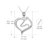 Head Horse Necklace Animal Silver Heart Shape Design Cool Necklace