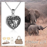 Elephant Locket Necklace That Holds Pictures for Women Sterling Silver Always My Mother Forever My Friend Heart Pendant Necklace for Mom Daughter Birthday Gifts