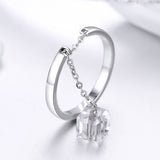 S925 Sterling Silver Petite Ring White Gold Plated Austrian Crystal Ring