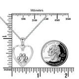 Hollow Heart Paw Print Cremation Jewelry S925 Sterling Silver Keepsake Memorial Urn Necklace for Ashes