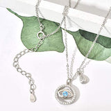 925 Sterling Silver Evel Eye Sideway Pendant Necklace
