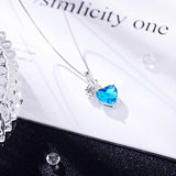 925 Sterling Silver Love Heart Infinity Birthstone Teardrop Pendant Necklace Jewelry Gifts for Women Mom Wife
