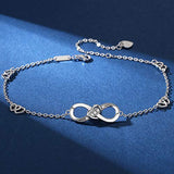Sterling Silver Infinity Heart Anklet Adjustable Gift For Women Girls