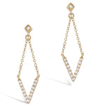 Sterling silver Gold plated Geometric Drop Earrings Fashion Jewelry